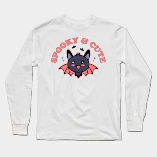 Spooky and Cute - Spooky Cute Pastel Goth Halloween Bat Long Sleeve T-Shirt